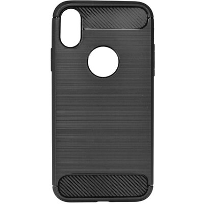 Forcell Carbon szilikon hátlapvédő telefontok, karbon mintás - Iphone X, Fekete