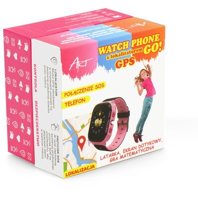 Okosóra ART Watch Phone Go beépített GPS-sel SGPS-02B, rózsaszín