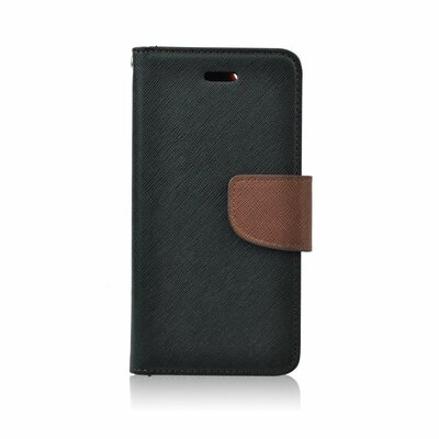 Oldalra nyíló flipes telefontok, kellemes bőr hatású, bankkártya zseb, kitámasztható - Xiaomi Redmi 5A, fekete