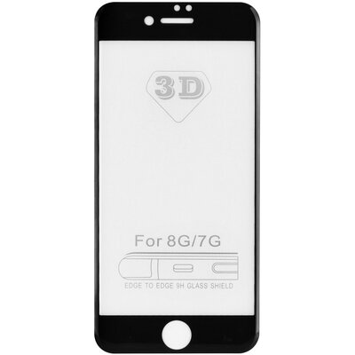 3D kijelzővédő üvegfólia (0,3mm, teljes védelem az ívelt kijelzőknek) - Apple Iphone 7 / 8 4,7" camera view, fekete