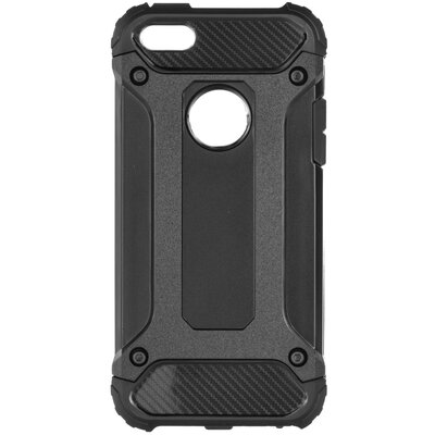 FORCELL ARMOR szilikon + műanyag hibrid hátlapvédő telefontok - Iphone 5/5S/SE, fekete