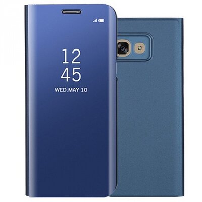 Telefontok álló, (aktív flip, oldalra nyíló, tükrös felület, Smart View Cover) Kék [Samsung Galaxy A3 (2017) SM-A320F]