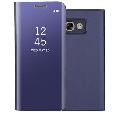 Telefontok álló, (aktív flip, oldalra nyíló, tükrös felület, Smart View Cover) Lila [Samsung Galaxy A3 (2017) SM-A320F]