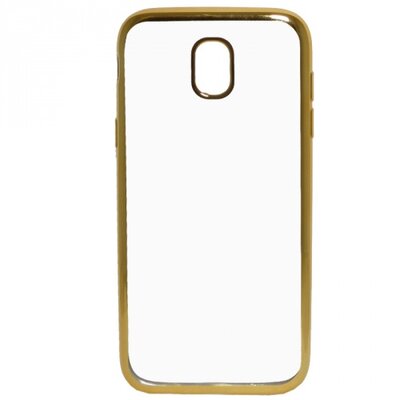 Hátlapvédő telefontok gumi / szilikon (fémhatású keret) Átlátszó/Arany [Samsung Galaxy J5 (2017) SM-J530 EU]