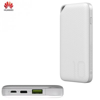 Huawei AP08Q_W Hordozható vésztöltő, powerbank (belső 10000mAh Li-Polymer akkumulátor, 5V / 2000mAh, microUSB kábel, gyorstöltés támogatás), Fehér [Alcatel U5 3G (OT-4047D), Doogee Mix, Huawei Ascend G300 (U8815)]