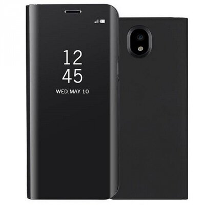 Telefontok álló, (aktív flip, oldalra nyíló, tükrös felület, Smart View Cover) Fekete [Samsung Galaxy J3 (2017) SM-J330 EU]