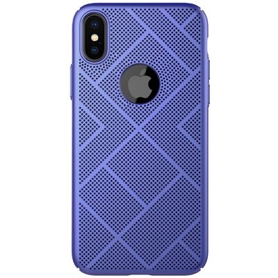 Nillkin Air műanyag hátlapvédő telefontok (gumírozott, lyukacsos) Kék [Apple iPhone X]