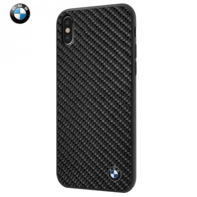 Cg mobile BMHCPXMBC BMW Signature műanyag hátlapvédő telefontok (szilikon keret, karbon minta) Fekete [Apple iPhone X]
