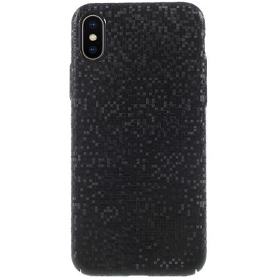Műanyag hátlapvédő telefontok (csillogó, mozaik minta) Fekete [Apple iPhone X]