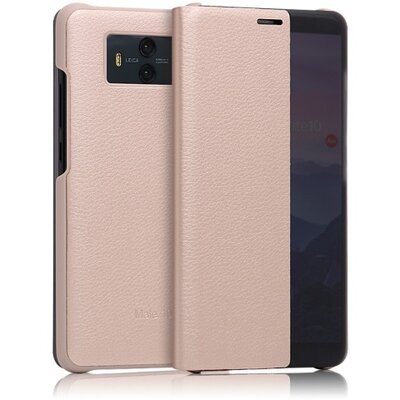 Telefontok álló, bőr hatású (flip, oldalra nyíló, View Window) Arany [Huawei Mate 10]