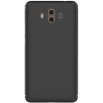 Nillkin Synthetic Fiber műanyag hátlapvédő telefontok (szintetikus bőrbevonat, karbon minta) Fekete [Huawei Mate 10]