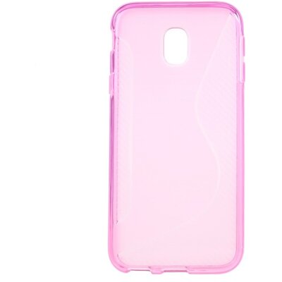 Hátlapvédő telefontok gumi / szilikon (S-line, karbonminta) Rózsaszín [Samsung Galaxy J3 (2017) SM-J330 EU]