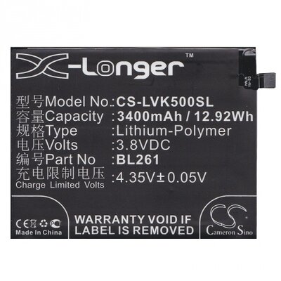 Utángyártott akkumulátor 3400 mAh Li-ion (BL261 kompatibilis) - Lenovo K5 Note (A7020)