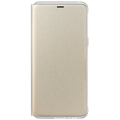Samsung EF-FA530PFEG Telefontok álló, bőr hatású (aktív flip, neon értesítő csík, akkufedél, oldalra nyíló) Arany [Samsung Galaxy A8 (2018) SM-A530F]