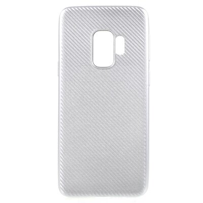 Hátlapvédő telefontok gumi / szilikon (karbon minta) Ezüst [Samsung Galaxy S9 (SM-G960)]