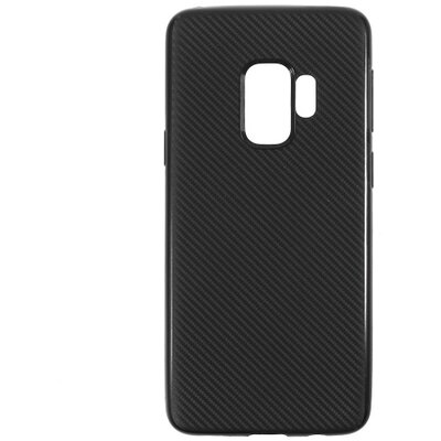 Hátlapvédő telefontok gumi / szilikon (karbon minta) Fekete [Samsung Galaxy S9 (SM-G960)]