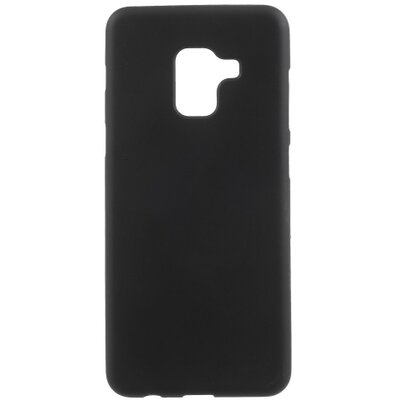 Hátlapvédő telefontok gumi / szilikon (matt, fényes keret) Fekete [Samsung Galaxy A8+ Plus (2018) SM-A730F]