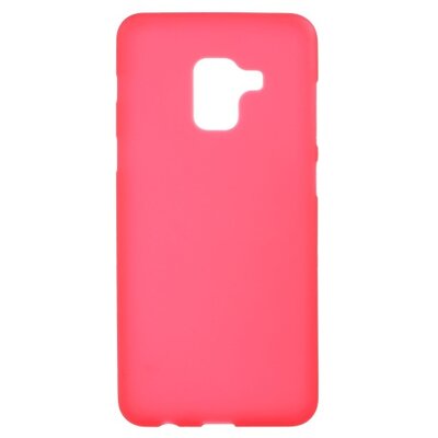 Hátlapvédő telefontok gumi / szilikon (matt, fényes keret) Piros [Samsung Galaxy A8+ Plus (2018) SM-A730F]