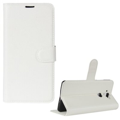 Telefontok álló, bőr hatású (flip, mágneses, oldalra nyíló, asztali tartó funkció) Fehér [Nokia 9]