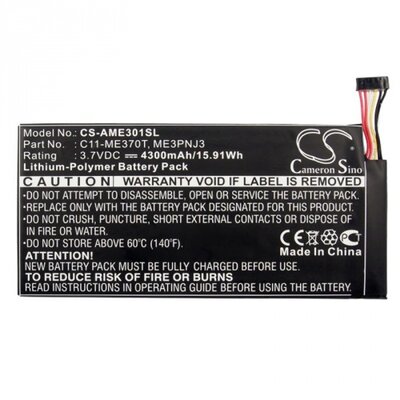 Utángyártott akkumulátor 4300 mAh Li-Polymer (C11-ME370T kompatibilis) - Asus Google Nexus 7