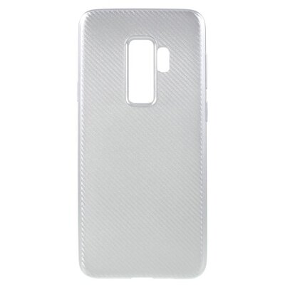Hátlapvédő telefontok gumi / szilikon (karbon minta) Ezüst [Samsung Galaxy S9+ Plus (SM-G965)]