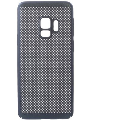 Műanyag hátlapvédő telefontok (gumírozott, lyukacsos minta) SötétKék [Samsung Galaxy S9 (SM-G960)]