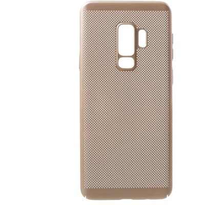Műanyag hátlapvédő telefontok (gumírozott, lyukacsos minta) Arany [Samsung Galaxy S9+ Plus (SM-G965)]