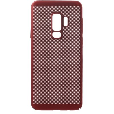Műanyag hátlapvédő telefontok (gumírozott, lyukacsos minta) Piros [Samsung Galaxy S9+ Plus (SM-G965)]