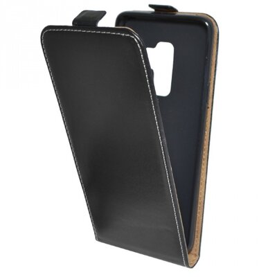 Telefontok álló, bőr hatású (flip, mágneses, szilikon tartó) Fekete [Samsung Galaxy S9+ Plus (SM-G965)]