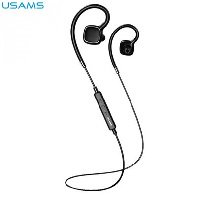 Usams BHUFC01 USAMS FC BLUETOOTH headset SZTEREO (nyakba akasztható, mikrofon, 1 pár fülgumi, SPORT), fekete