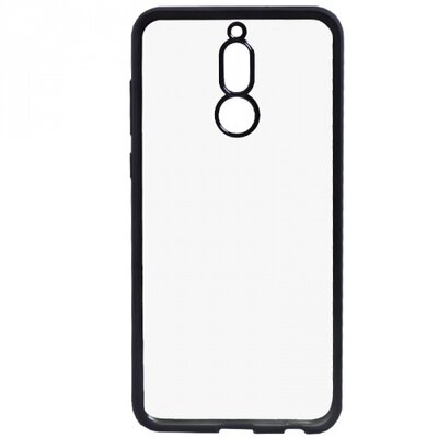 Hátlapvédő telefontok gumi / szilikon (fémhatású keret) Átlátszó/fekete [Huawei Mate 10 Lite]