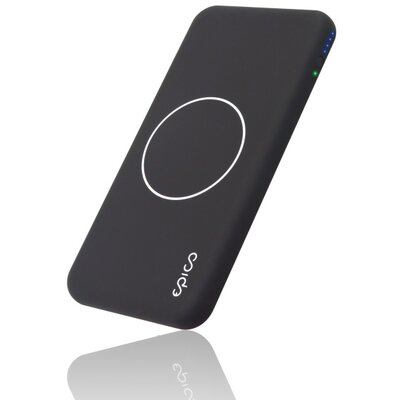 Epico 10000 mAh vezeték nélküli (QI wireless ) PowerBank, horozható vésztöltő, fekete