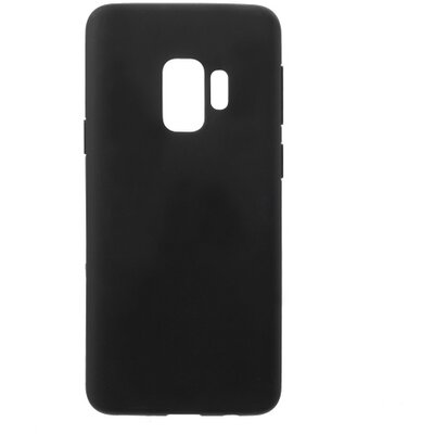 Hátlapvédő telefontok gumi / szilikon (matt, fényes keret) Fekete [Samsung Galaxy S9 (SM-G960)]