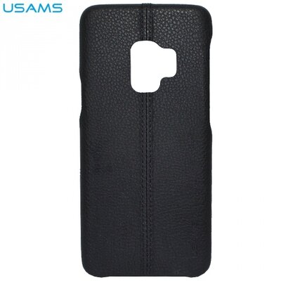 Usams S9Z01 USAMS JOE műanyag hátlapvédő telefontok (bőrbevonat, varrásminta) Fekete [Samsung Galaxy S9 (SM-G960)]