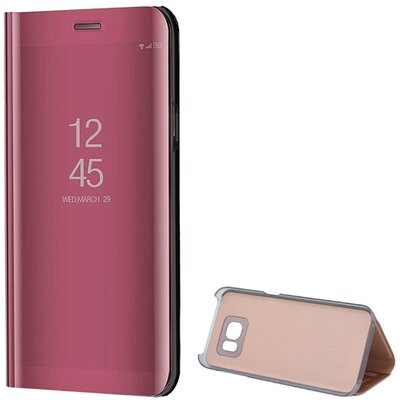 Telefontok álló, (aktív flip, oldalra nyíló, tükrös felület, asztali tartó funkció, Smart View Cover) RoseGold [Samsung Galaxy S7 EDGE (SM-G935)]