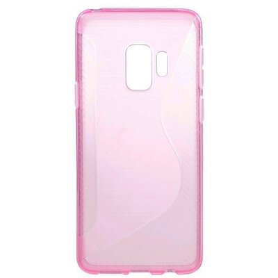 Hátlapvédő telefontok gumi / szilikon (S-line, karbonminta) Rózsaszín [Samsung Galaxy S9 (SM-G960)]
