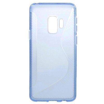 Hátlapvédő telefontok gumi / szilikon (S-line, karbonminta) Kék [Samsung Galaxy S9 (SM-G960)]