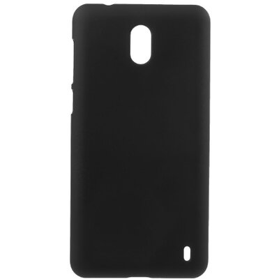 Műanyag hátlapvédő telefontok (gumírozott) Fekete [Nokia 2]