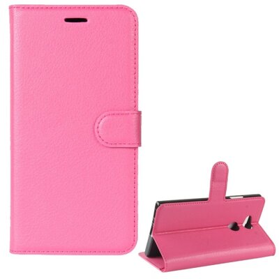 Telefontok álló, bőr hatású (flip, oldalra nyíló, asztali tartó funkció) Rózsaszín [Sony Xperia L2]