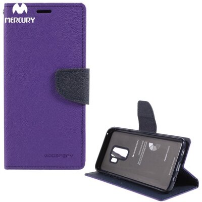MERCURY Fancy Diary Telefontok álló, bőr hatású (flip, mágneses, oldalra nyíló, bankkártya tartó, asztali tartó funkció) Lila [Samsung Galaxy S9+ Plus (SM-G965)]
