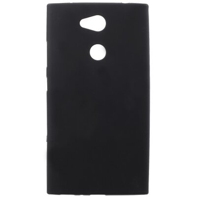Hátlapvédő telefontok gumi / szilikon (matt, fényes keret) Fekete [Sony Xperia L2]