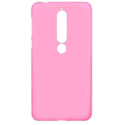 Hátlapvédő telefontok gumi / szilikon (matt, fényes keret) Rózsaszín [Nokia 6.1]