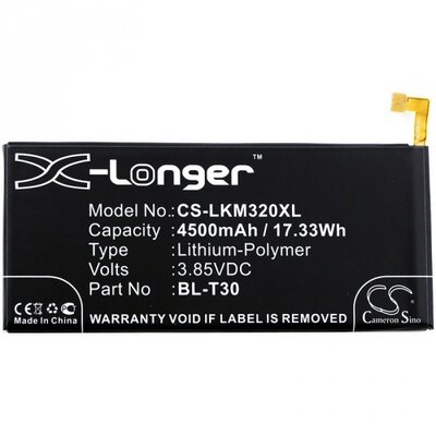 Utángyártott akkumulátor 4500 mAh Li-Polymer (BL-T30 / EAC63458501 kompatibilis) - LG X Power 2