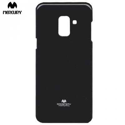 MERCURY Goospery hátlapvédő telefontok gumi / szilikon (csillámporos) Fekete [Samsung Galaxy A8 (2018) SM-A530F]