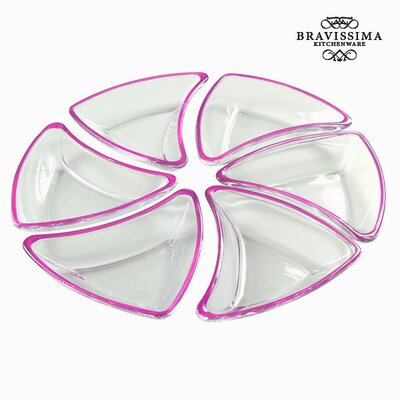 6 rózsaszín üvegtál - Crystal Colours Kitchen Gyűjtemény by Bravissima Kitchen