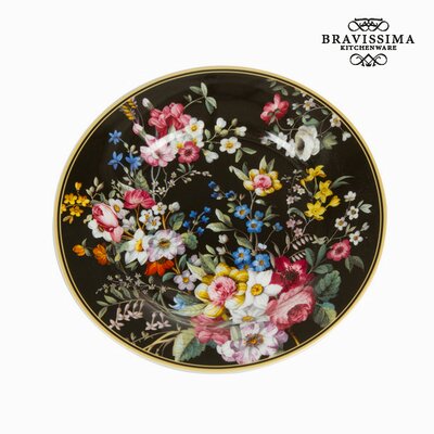 Dessert tányér bloom fekete - Kitchen's Deco Gyűjtemény by Bravissima Kitchen