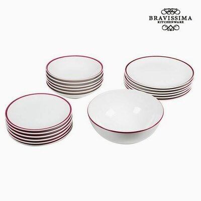 Tableware 19 db-os tányér szett Fehér Burgundi - Kitchen's Deco Gyűjtemény by Bravissima Kitchen