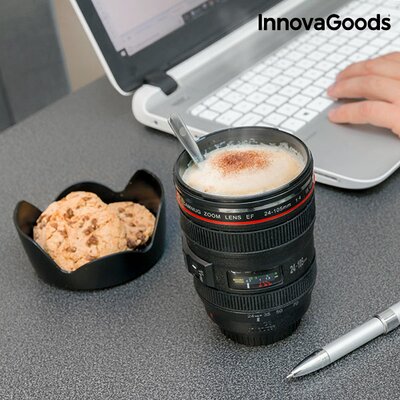 InnovaGoods Többfunkciós Fényképezőgép Objektív alakú Bögre Fedéllel