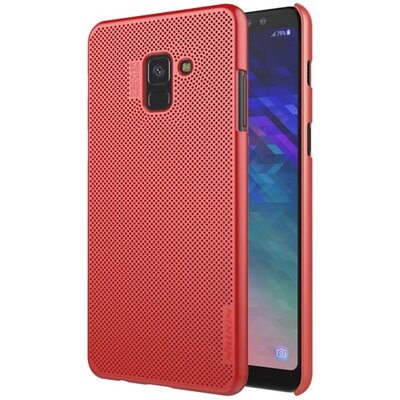 Nillkin Air műanyag hátlapvédő telefontok (gumírozott, lyukacsos) Piros [Samsung Galaxy A8+ Plus (2018) SM-A730F]
