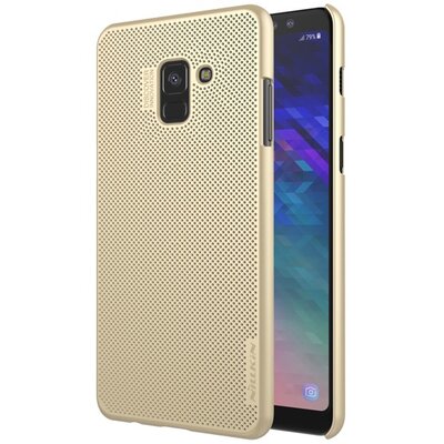 Nillkin Air műanyag hátlapvédő telefontok (gumírozott, lyukacsos) Arany [Samsung Galaxy A8+ Plus (2018) SM-A730F]